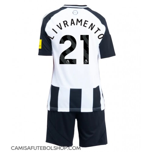 Camisa de time de futebol Newcastle United Tino Livramento #21 Replicas 1º Equipamento Infantil 2024-25 Manga Curta (+ Calças curtas)
